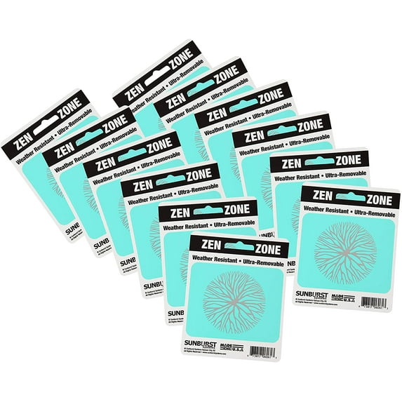 Sunburst Systems 6261 Circle Tree Weather Resistant Removable Decal Sticker, High Quality Outdoor Durable Vinyl, 2.75" H x 3.5" W, 12 pack