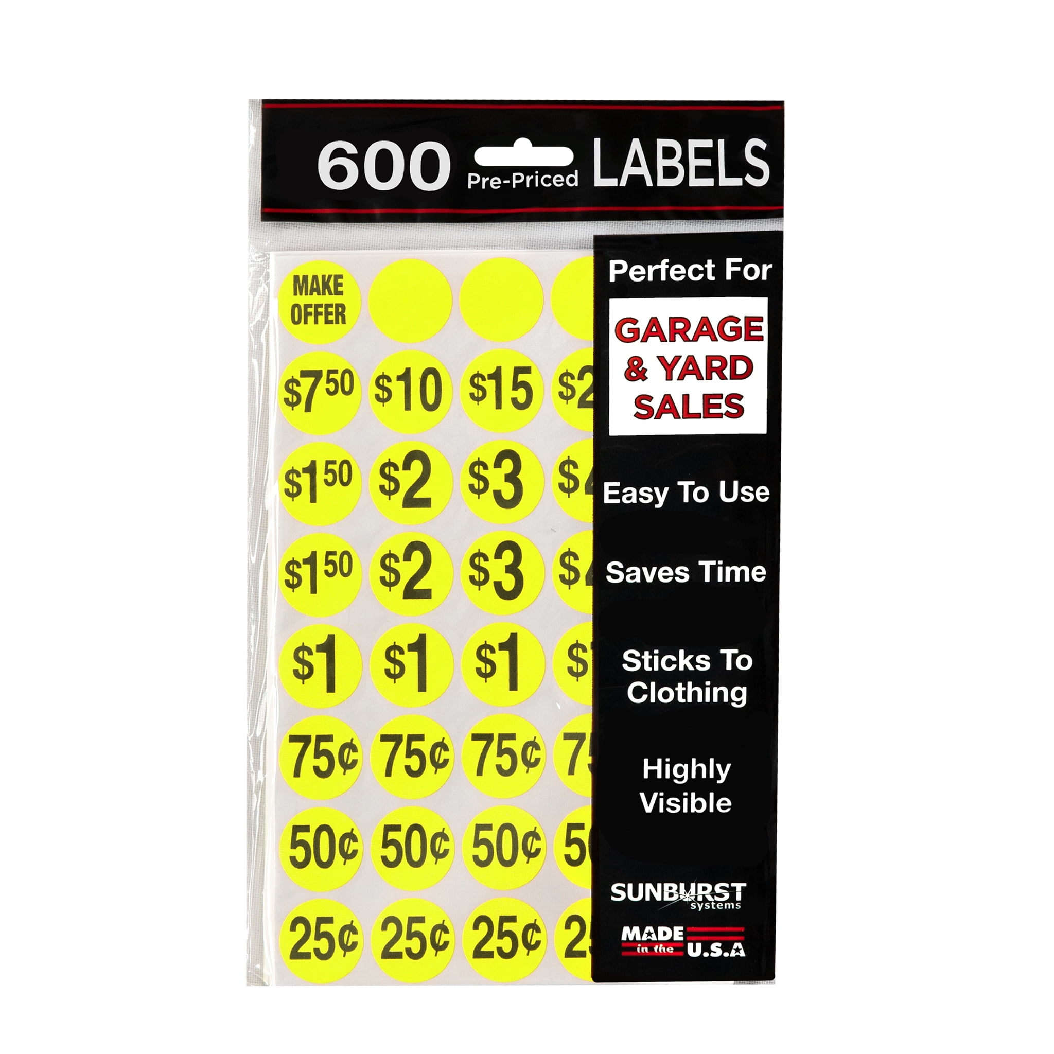 Garage sale labels $0.50 cents, Bonus Blank Dots 3/4 19mm