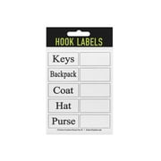 Sunburst Systems Hook Label 20 Count - complements wall hooks, white with black print.
