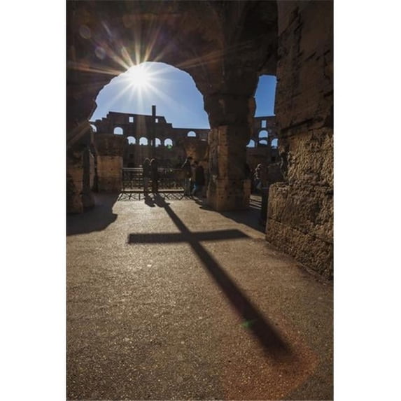 Sunburst Through An Archway At The Colosseum & A Shadow of A Cross - Rome Italy Poster Print by Reynold Mainse - 24 x 38 - Large