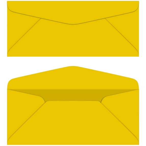 Yellow #10 Business Color Mailing Envelopes | 4 1/8 X 9 ½ inches | 24lb Bond Bright Color Paper (90 GSM) | 50 Envelopes Per Pack
