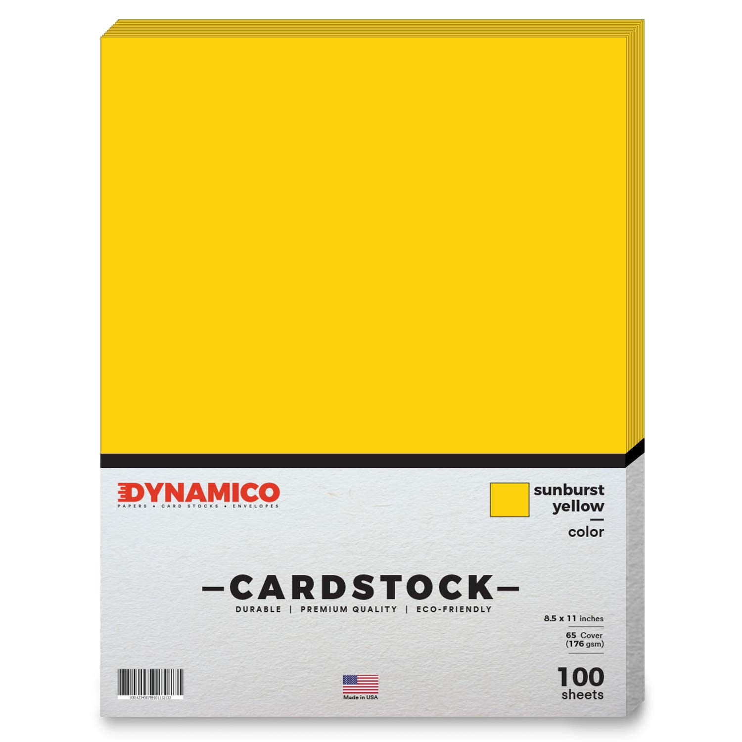Sunburst Yellow Cardstock Paper – 8 1/2 x 11" Medium weight 65 LB (175 gsm) Cover Card Stock - for Cards, Invitations, Brochure, Award, and Stationery Printing - 100 Sheets Per Pack
