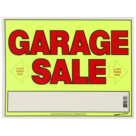 Sunburst systems 11x14 garage sale sign, 6 Pack