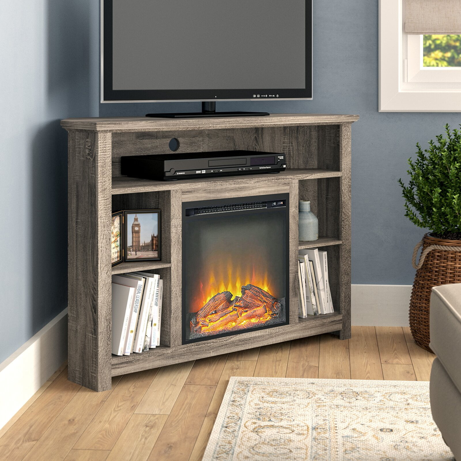 Sunbury tv stand with fireplace deals
