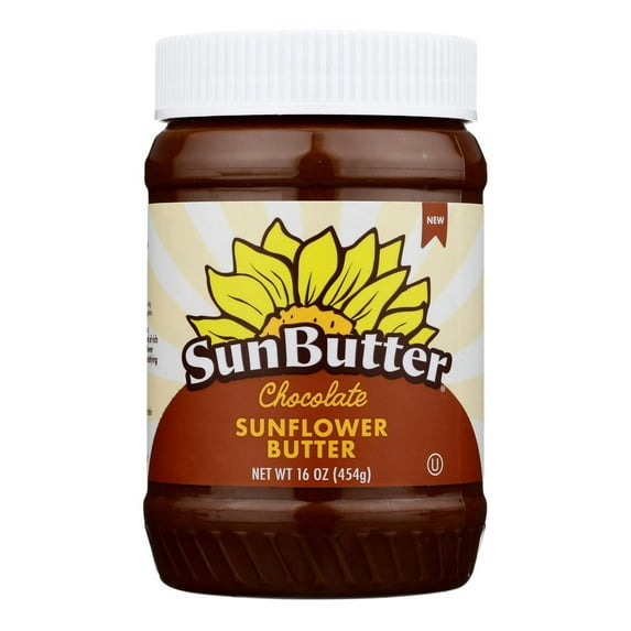 Sunbutter Chocolate Sunflower Butter, Spread, 16 oz Jar Pack Of 6