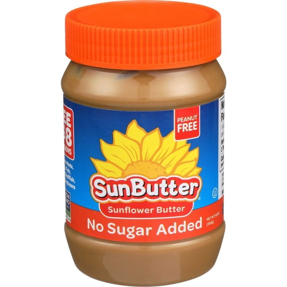 Sunbutter No Sugar Added Sunflower Butter, 16 Ounce -- 6 per Case.