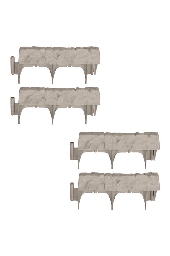 10 Piece Landscape Design Border Decorative Stone Edging (4 Pack)