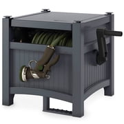 Suncast 100 Foot Hose Hideaway Resin Storage, Cyberspace Grey