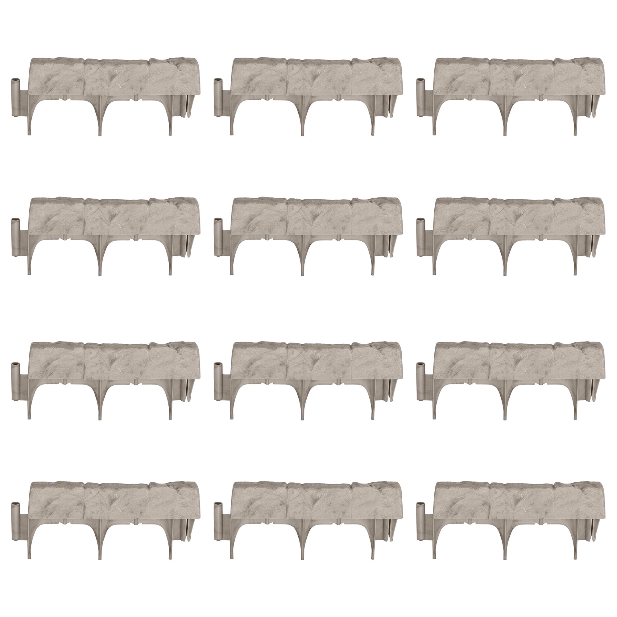Gray Resin Decorative Natural Stone Lawn Edging Set