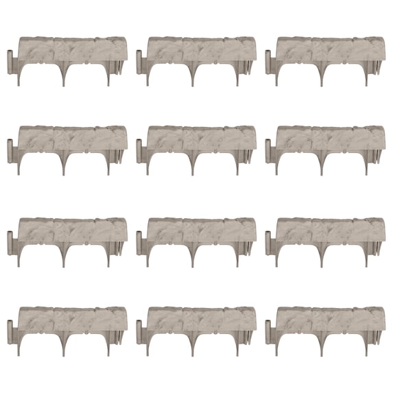 Suncast 12-Inch Landscape Decorative Natural Stone Edging, Gray (12 Pack)