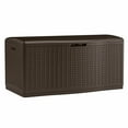 thumbnail image 1 of Suncast 124 Gal Extra Large Wicker Resin Outdoor Patio Storage Deck Box, Java, 1 of 5