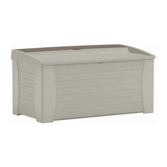 Suncast DB12000 Deck Box, 54-1/2 in W, 28 in D, 27 in H, Resin, Light Taupe