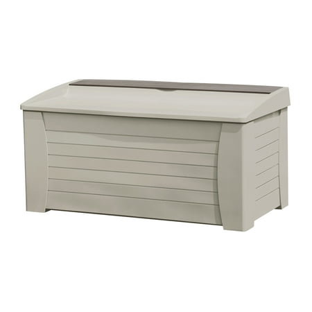 Suncast 127 Gal Outdoor Patio Storage Deck Box/Seat, Resin, Taupe, 54.5" D x 27" H x 28" W 35 lbs.
