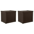 thumbnail image 1 of Suncast 17 x 22 Inch Resin 22-Gallon Patio Storage Deck Box, Java Brown (2 Pack), 1 of 9