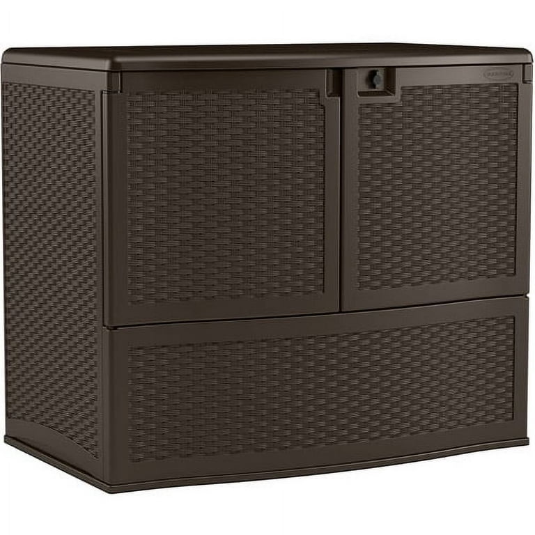 Suncast 195 Gallon Resin Wicker Patio Oasis Storage Entertaining