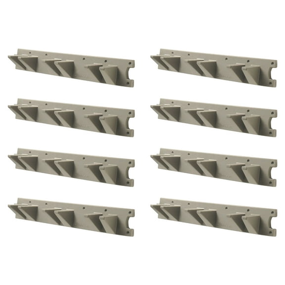 Suncast 2 Foot Wall Mount Long Handled Garden Tool Hanger Organizer (8 Pack)