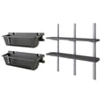 thumbnail image 1 of Suncast 2 Pack 25” x 7.25” Basket Accessory & Vertical Shed 2 Shelf Kit, Black, 1 of 12