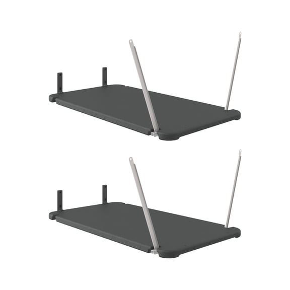 Suncast 2 Pack Vertical Shed Shelf Space Saving Hanging Outdoor Storage, Black