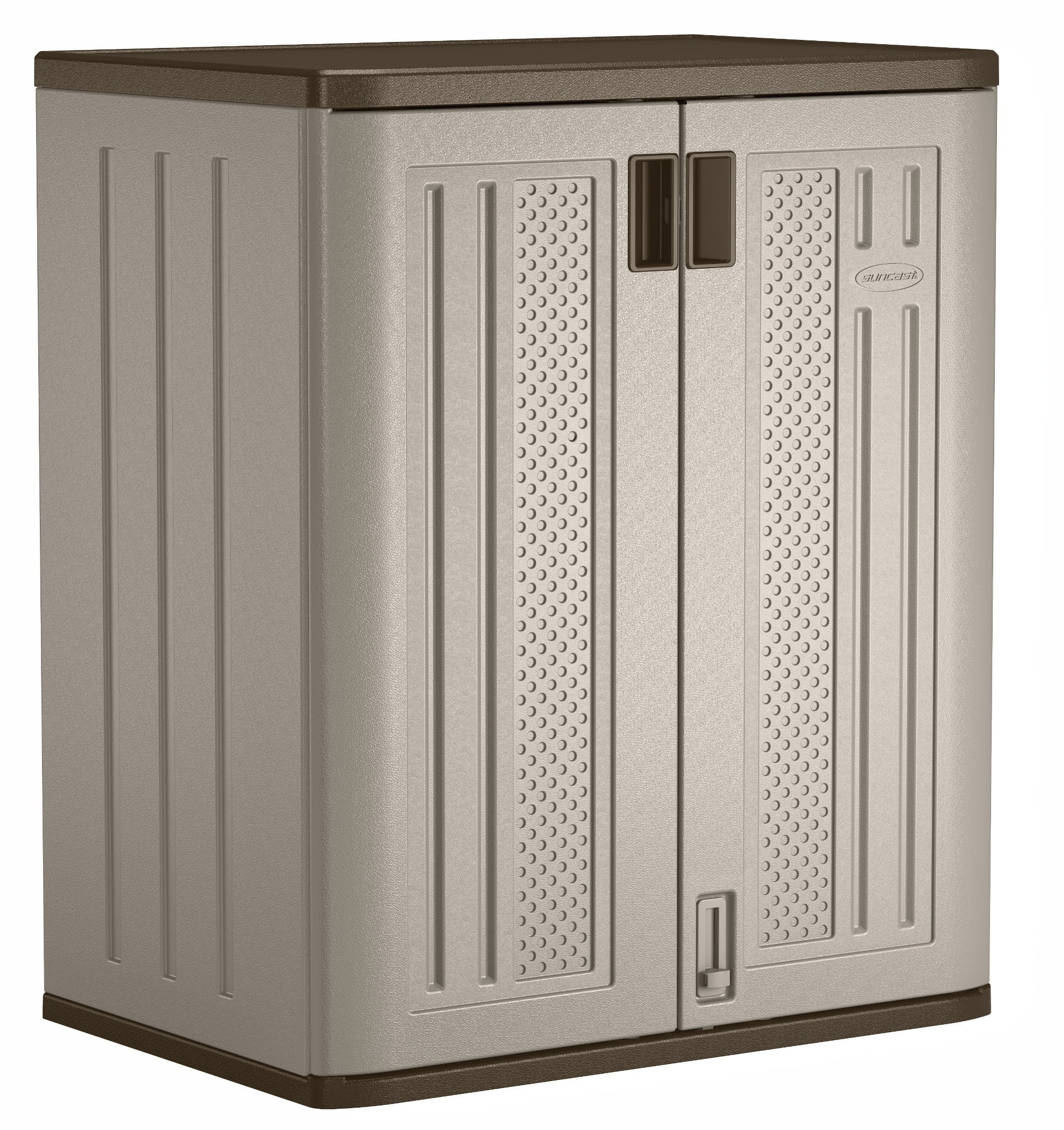 Suncast Resin Base Cabinet with 2 Metal-Reinforced Storage Shelves