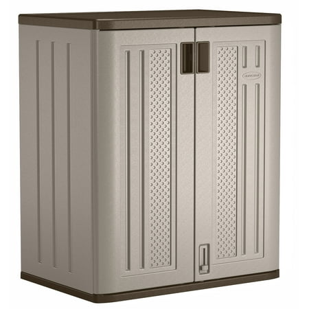 Suncast - Heavy Duty Resin Garage Base Storage Cabinet - Platinum
