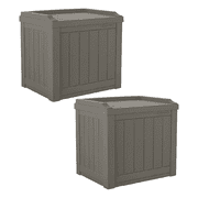 Suncast 22-Gal Double-Duty Outdoor Storage Box and Seating Solution, 2-Pack