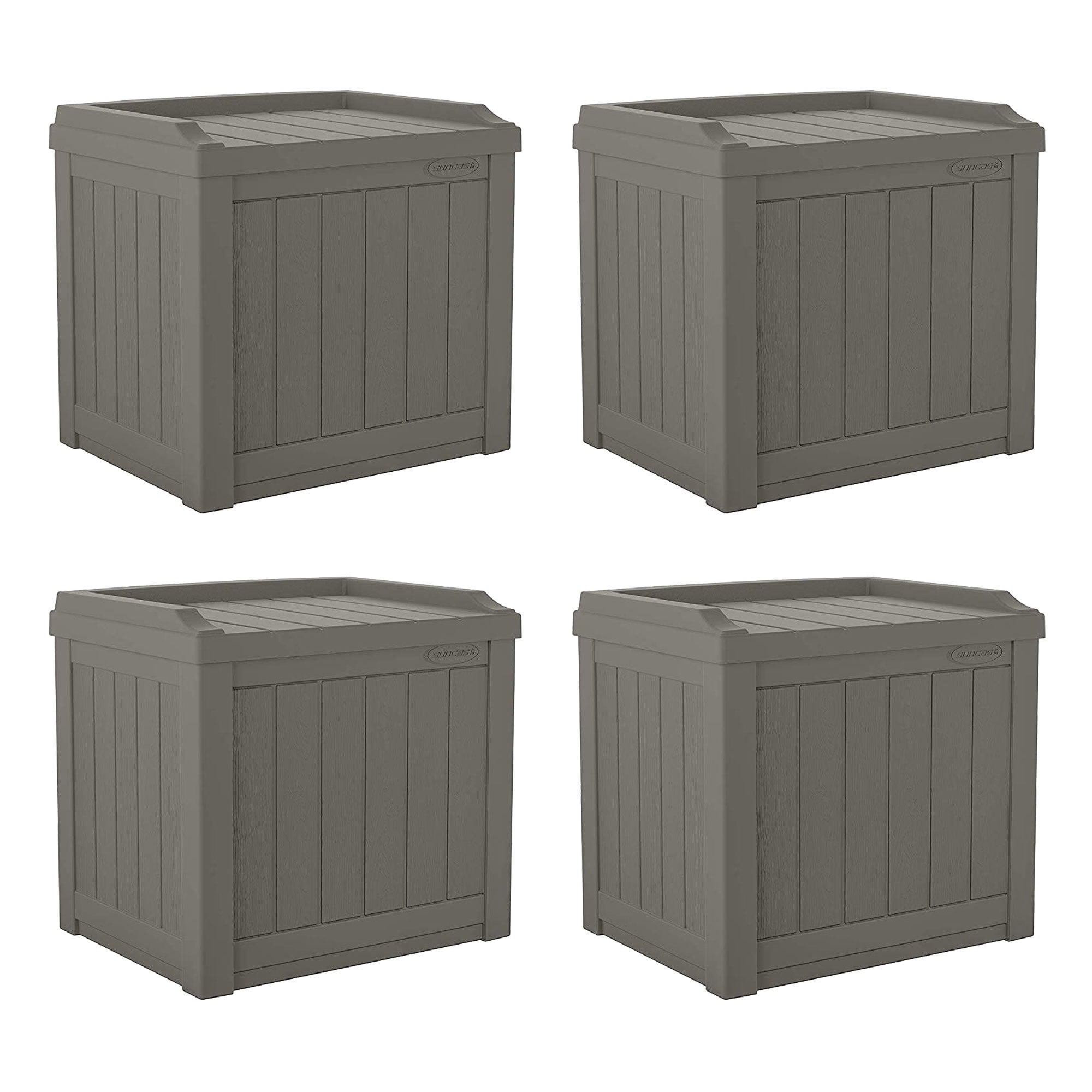 Suncast 22 Gallon Small Reeded Deck Box - Resin Outdoor Storage For Patio Cushions & Garden Supplies
