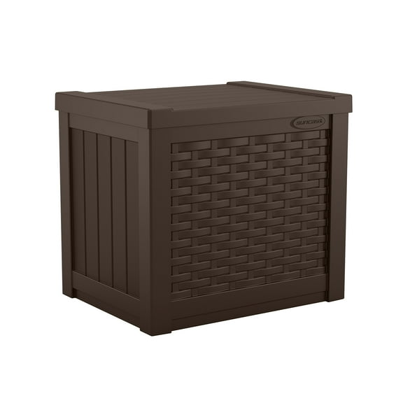 Suncast 22-Gal. Weather-Resistant Resin Outdoor Storage Deck Box and Bench, Java Brown