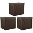 thumbnail image 1 of Suncast 22-Gallon Outdoor Small Deck Box with Storage Seat, Java (3 Pack), 1 of 12