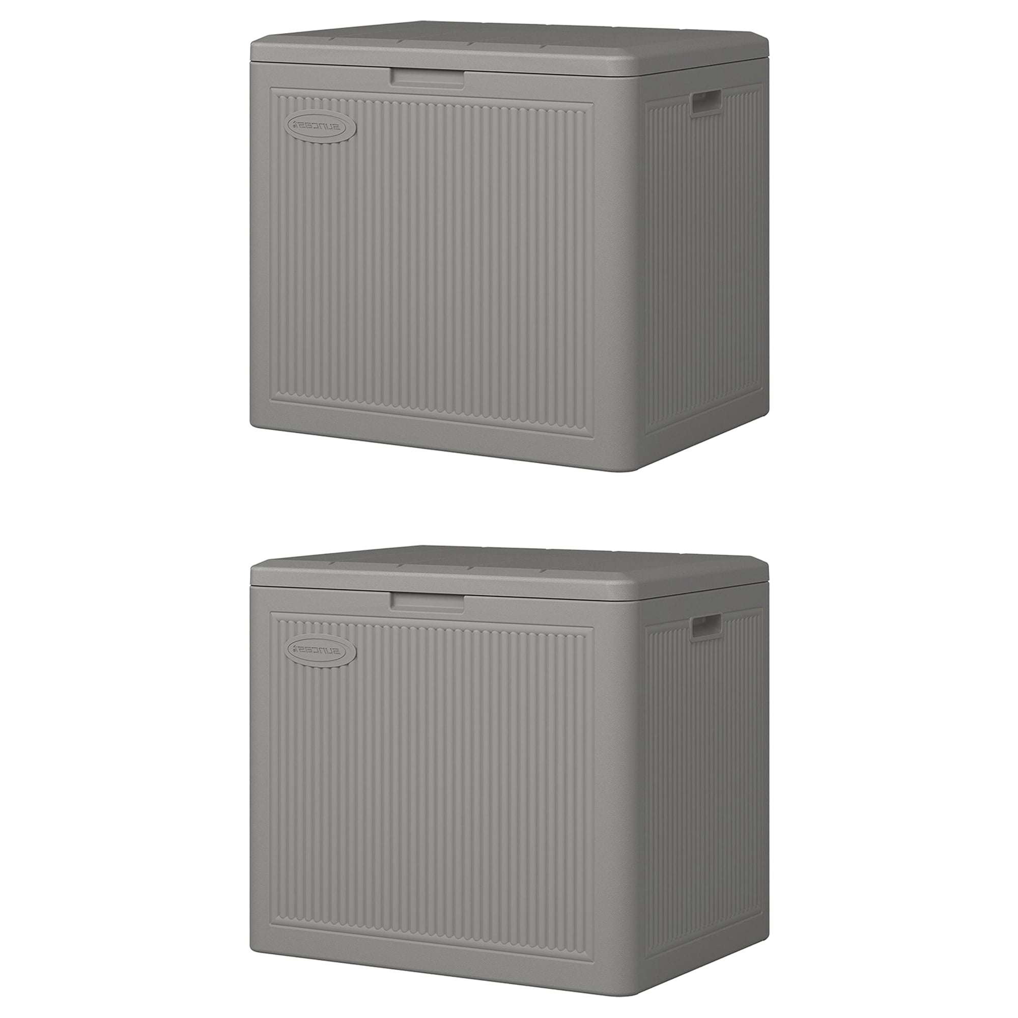 Suncast Gray Plastic 22 Gallon Outdoor Deck Storage Box Set