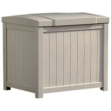Suncast 22 Gallon Yard and Garden Stay Dry Resin Deck Box, Light Taupe | SS900