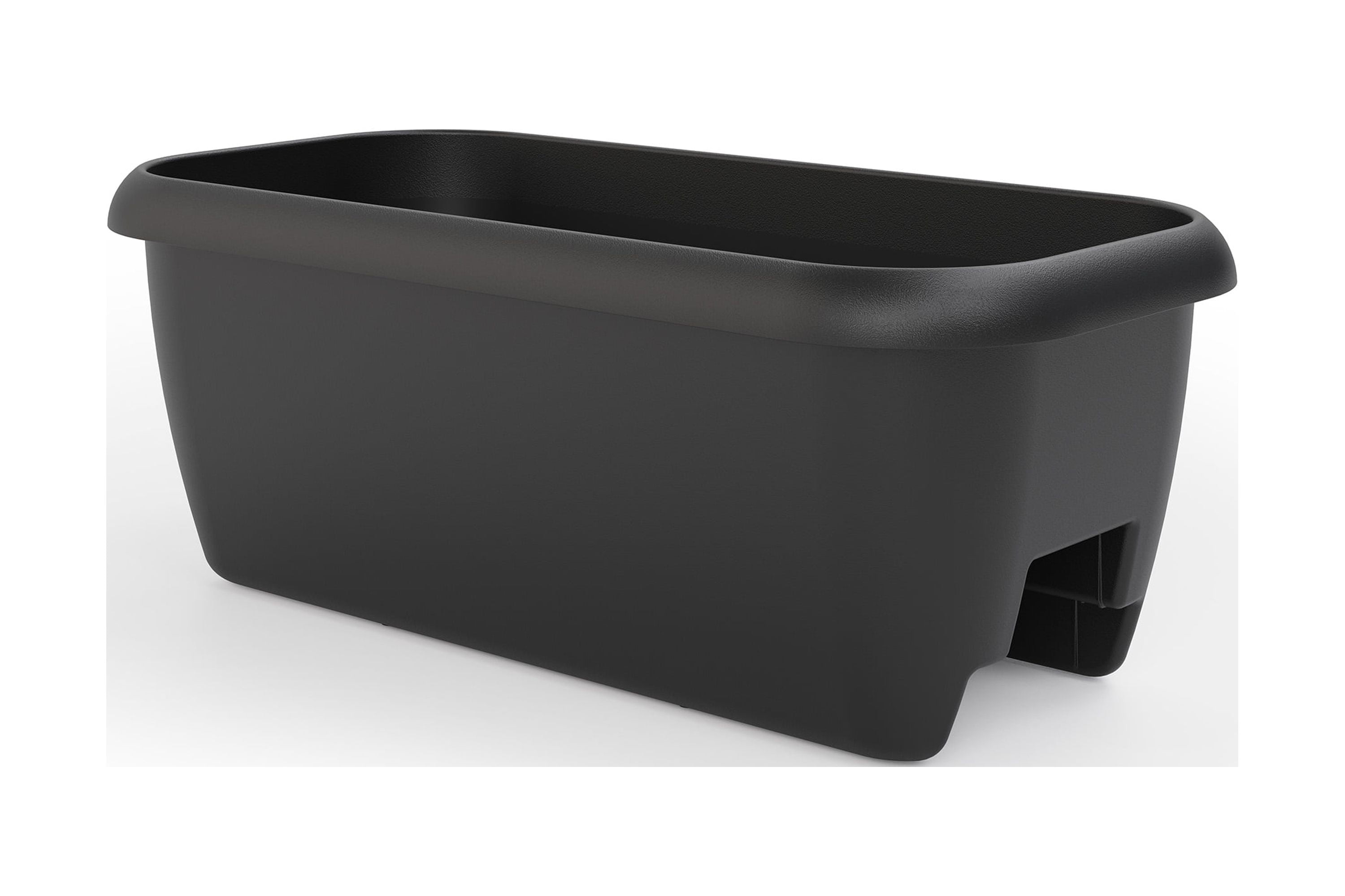 Suncast 24 in. Deck Rail Resin Planter - Black, 2412KR