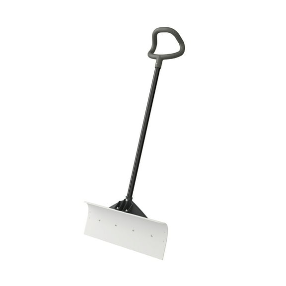 Suncast 24 inch Ultra High Molecular Weight Steel-Resin Snow Pusher Shovel, White