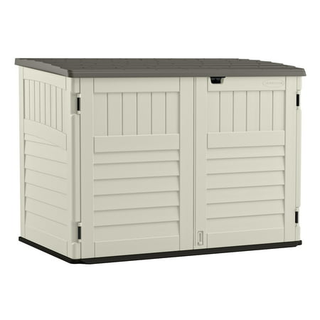 Suncast 3.68 x 5.87 ft. Plastic Storage Shed, Off-White and Gray