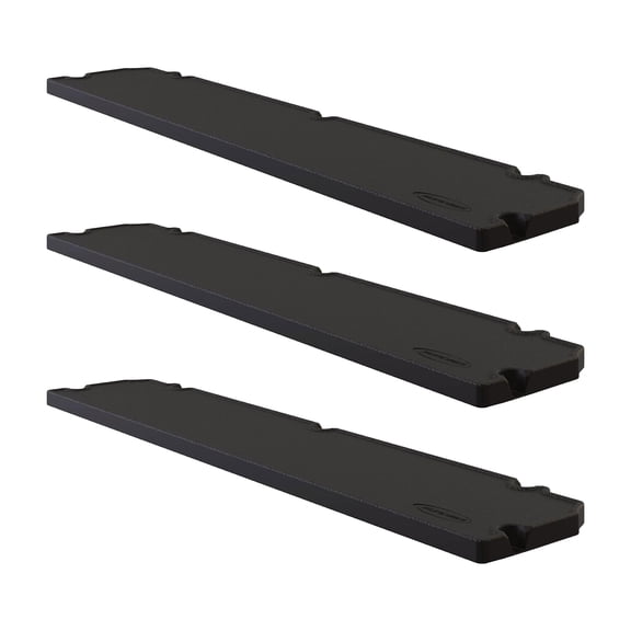 Suncast 3 Pack Horizontal Shed Shelf Space Saving Wall Outdoor Storage, Black