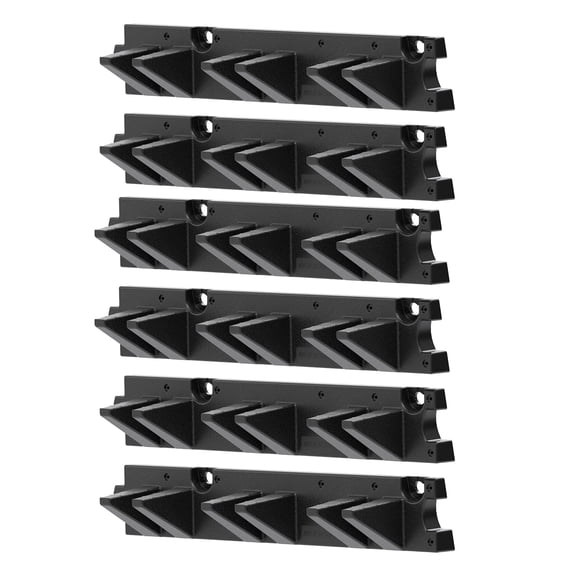 Suncast 3 Pack Long Handle Garage Wall Tool Organizer, Resin Storage Hanger Rack, Black
