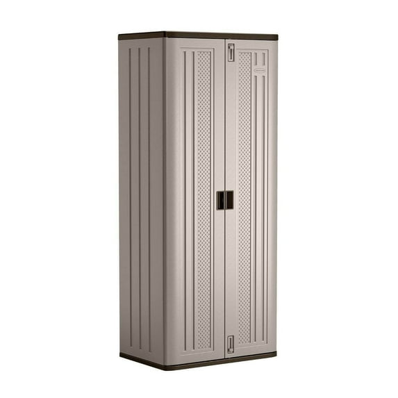 Suncast 3-Shelf Resin Base Garage Cabinet Locker, Gray