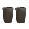 thumbnail image 1 of Suncast 30 Gallon Resin Wicker Decorative Outdoor Trash Hideaway, Java (2 Pack), 1 of 6