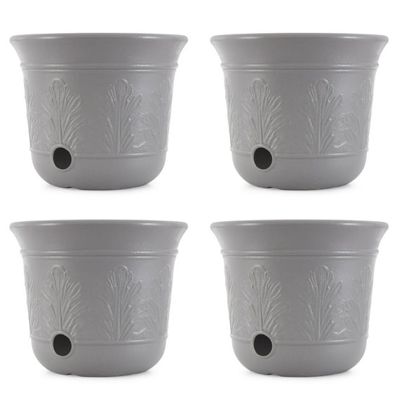 Suncast 300-Foot 5-Gallon Decorative Garden Hose Pot, Gray (4 Pack)