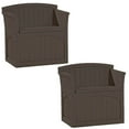 thumbnail image 1 of Suncast 31 Gallon Patio Seat Outdoor Storage and Bench Chair, Java (2 Pack), 1 of 6