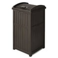 thumbnail image 1 of Suncast Resin Hideaway Outdoor Trash Can with Latching Lid, Java, 1 of 9