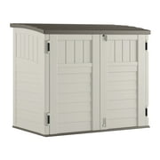 Suncast 34 cu. ft. Horizontal Outdoor Resin Storage Shed, Vanilla, 53 in D x 45.5 in H x 32.25 in W