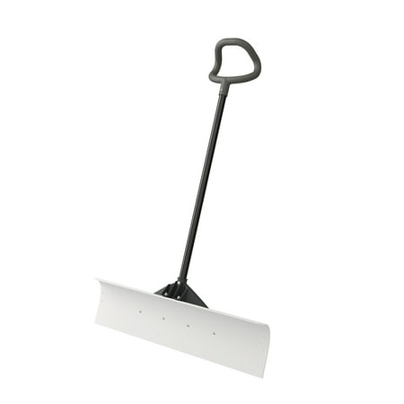 Suncast 36" Ultra High Molecular (UHMW) Nonstick Snow Pusher with Wide Blade, Black/White