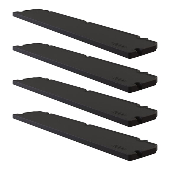 Suncast 4 Pack Horizontal Shed Shelf Space Saving Wall Outdoor Storage, Black