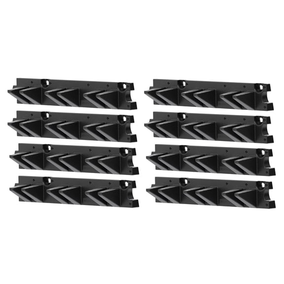 Suncast 4 Pack Long Handle Garage Wall Tool Organizer, Resin Storage Hanger Rack, Black