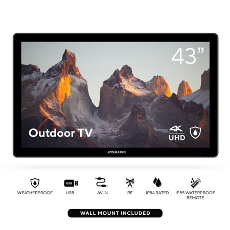 Suncast 43" Outdoor Partial Shade 4K UHD LED TV with Waterproof Remote + Compatible Wall Mount (SNCT4300)
