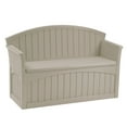thumbnail image 1 of Suncast 50 Gallon Resin Outdoor Deck Bench with Storage for Patio, Light Taupe, Seating for 2, 1 of 8