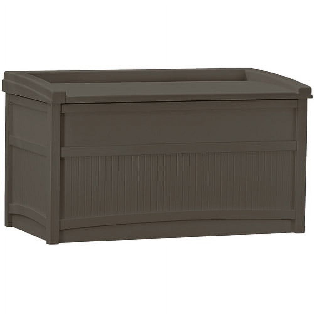 Suncast 50 gal Outdoor Deck Storage Box, Resin, with Seat, Java Brown, 21 in D x 41 in H x 23.25 in W, 28 lb - image 1 of 5