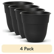 (4 pack) Suncast 6-inch Indoor/Outdoor Resin Flower Planter, Black
