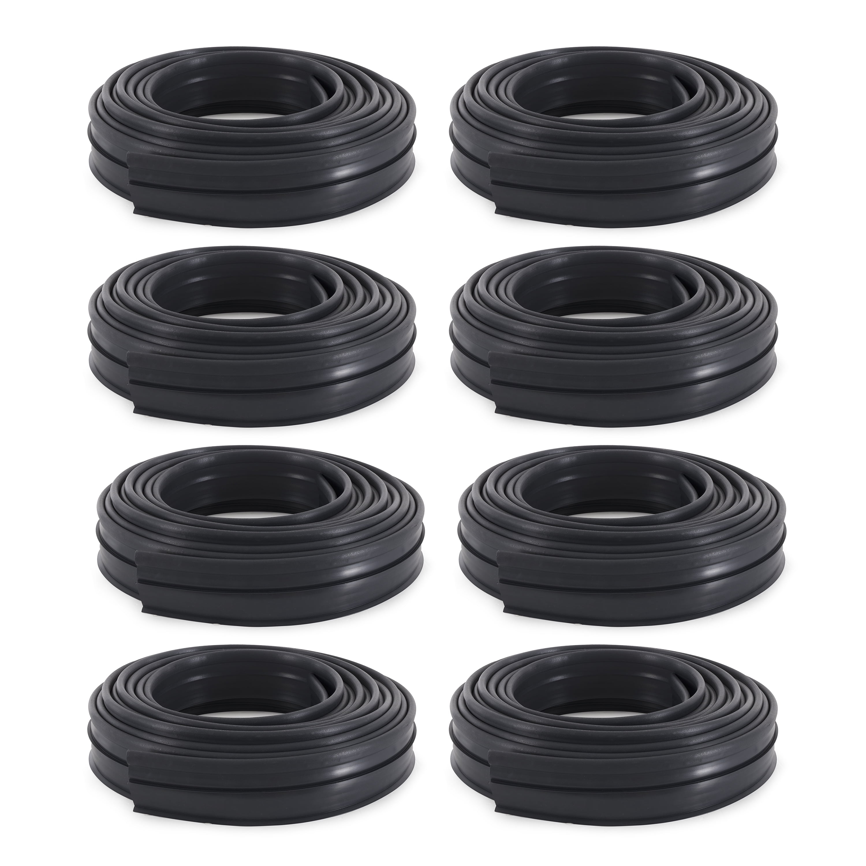 Suncast 60' Coil Resin Professional Landscape Edging Roll for Lawn and Garden, Black (8 Pack)