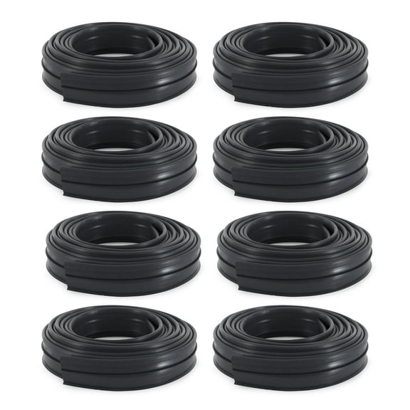 Suncast 60' Coil Resin Professional Landscape Edging Roll for Lawn and Garden, Black (8 Pack)